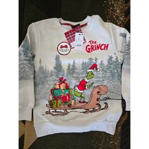 The Grinch Dr Seuss Christmas Sweatshirt Kids S White Holiday Graphic Max Dog